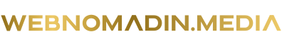 webnomadin media logo 2026 gold